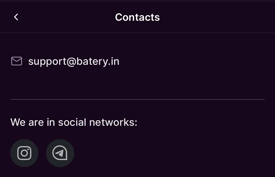 battery bet contacts support battery bet contacts support